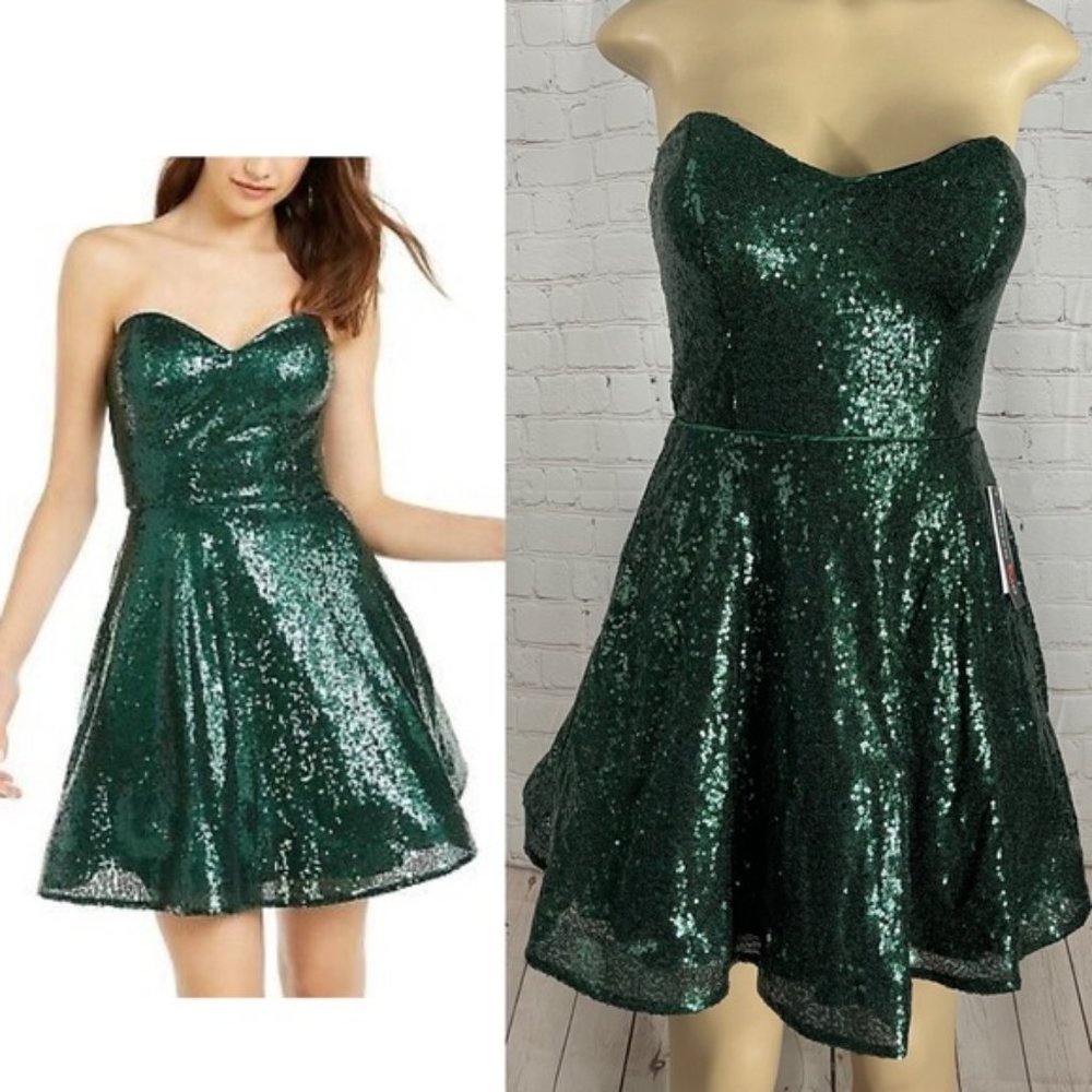 Strapless Sequin mini dress